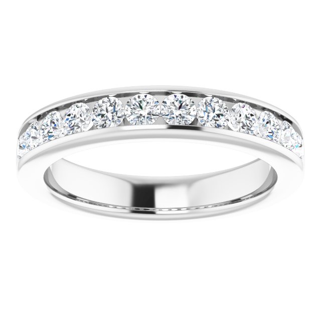 3/4 Carat Channel Set Round Brilliant Moissanite Ring