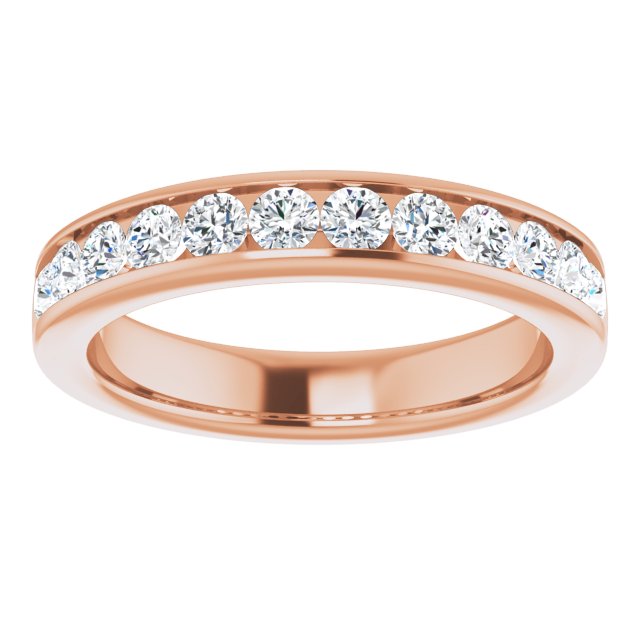 3/4 Carat Channel Set Round Brilliant Moissanite Ring