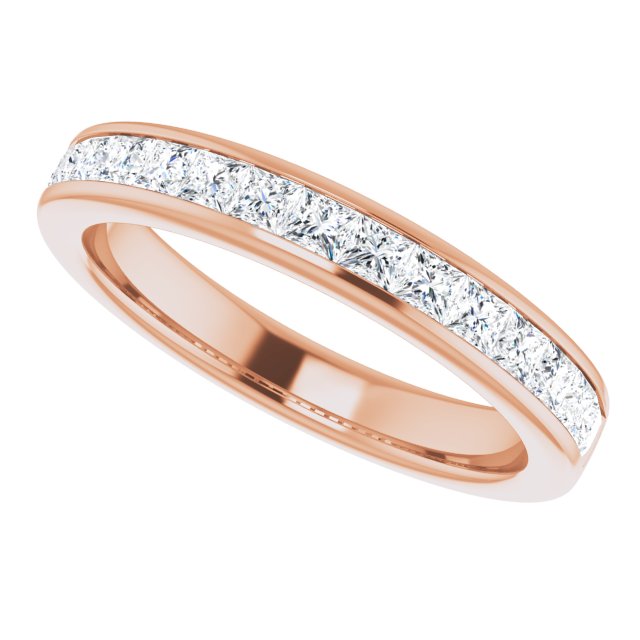 3/4 Carat Princess Cut LG Diamond Channel Set Ring