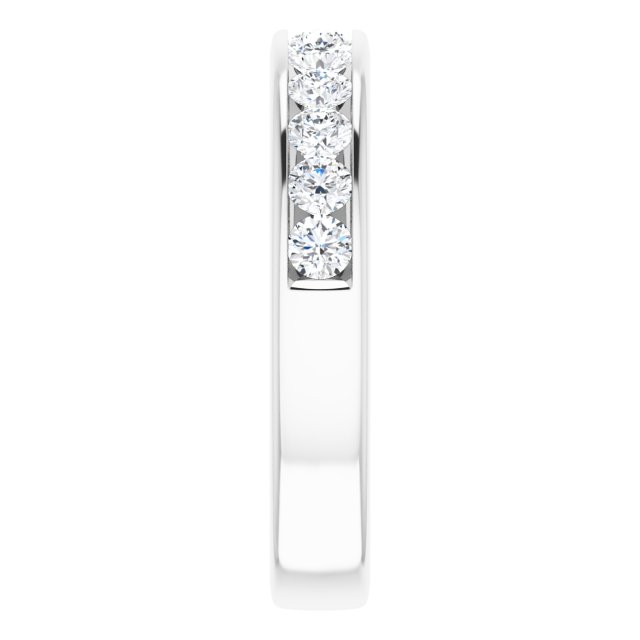 3/4 Carat Channel Set Round Brilliant Moissanite Ring