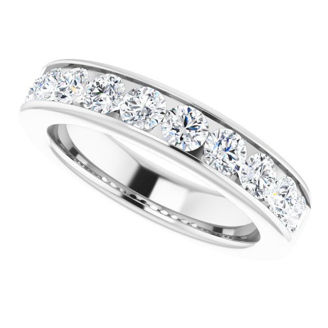 One Carat Channel Set Moissanite Ring