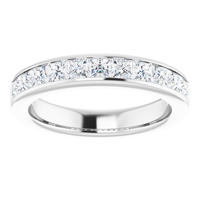 One Carat Princess Cut Moissanite Ring