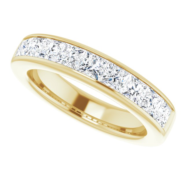 One and a 1/2 Carat Princess Cut Moissanite Ring