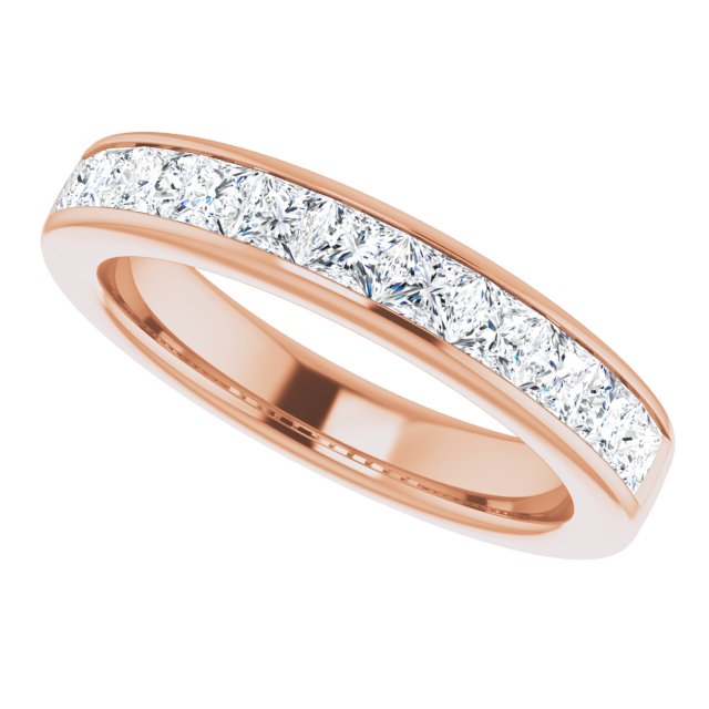 One Carat Princess Cut Moissanite Ring