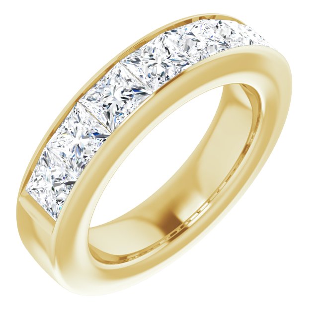 Two and a 1/3 Carat Princess Cut Moissanite Ring