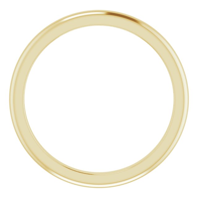 2mm 1/4 Round Contoured Gold Wedding Band