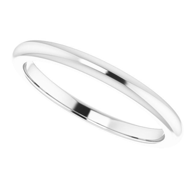 2mm 1/4 Round Contoured Gold Wedding Band