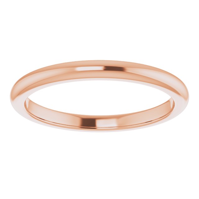 2mm 1/4 Round Contoured Gold Wedding Band