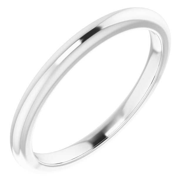 2mm 1/4 Round Contoured Gold Wedding Band