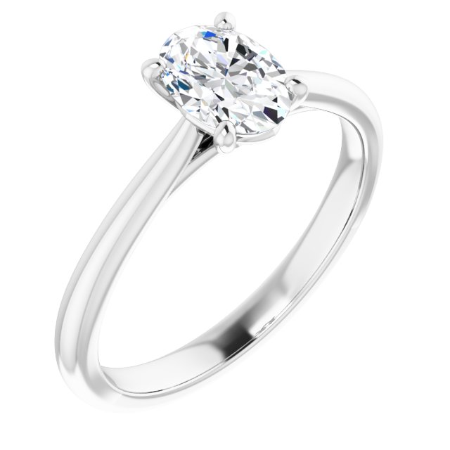 3/4ct Oval Moissanite Solitaire Ring