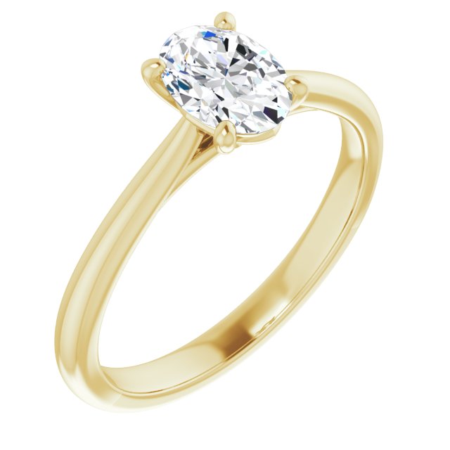 3/4ct Oval Moissanite Solitaire Ring
