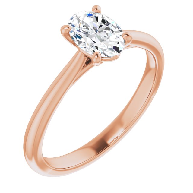 3/4ct Oval Moissanite Solitaire Ring