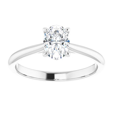 3/4ct Oval Moissanite Solitaire Ring