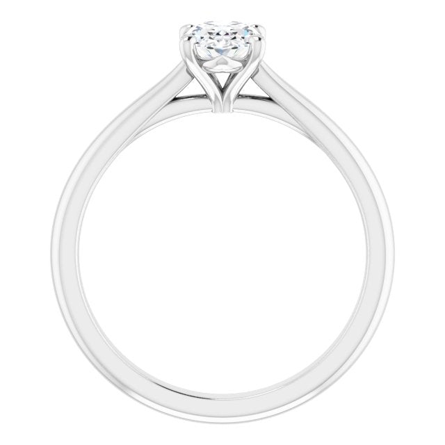 3/4ct Oval Moissanite Solitaire Ring