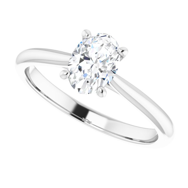 3/4ct Oval Moissanite Solitaire Ring