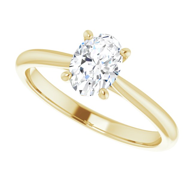 3/4ct Oval Moissanite Solitaire Ring