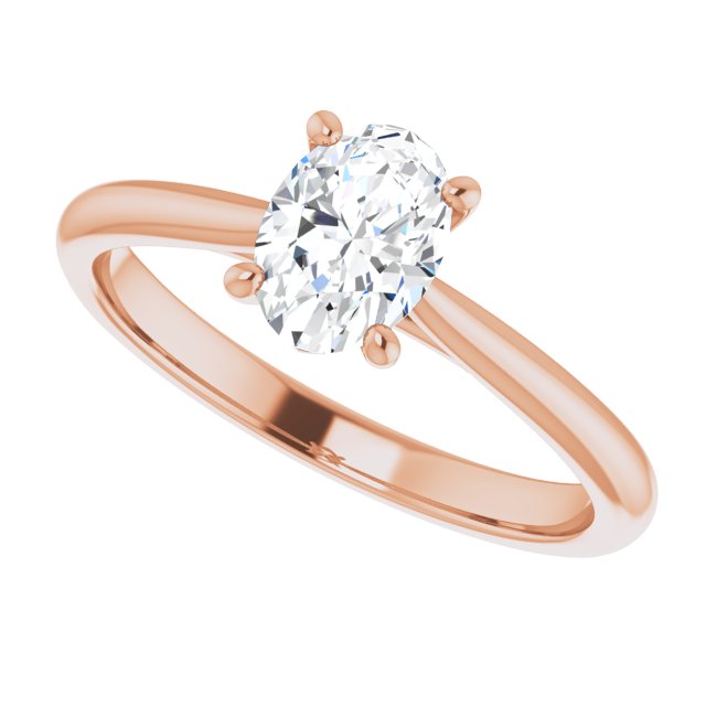 3/4ct Oval Moissanite Solitaire Ring