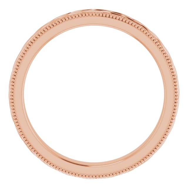 Nature Inspired 3mm Milgrain Wedding Ring