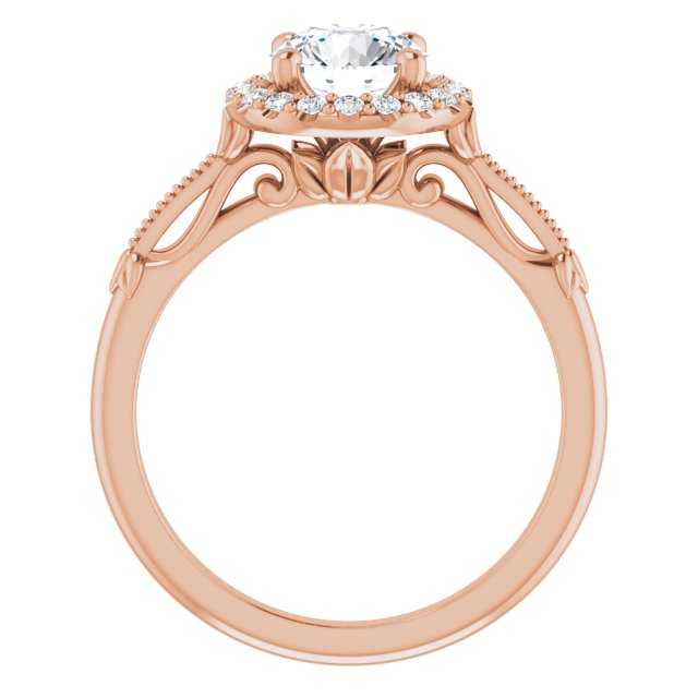 One Carat Moissanite Halo Ring With Vintage Detailing