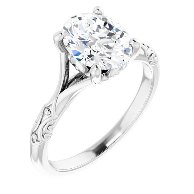 1.50ct Oval Moissanite Vintage Ring