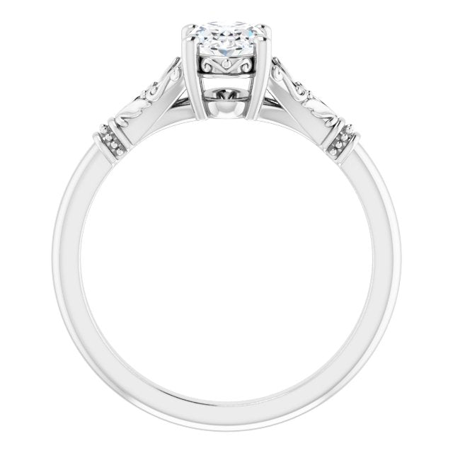 3/4ct Oval Moissanite Vintage Ring