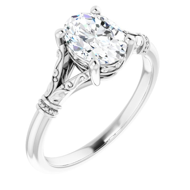 1.25ct Oval Moissanite Vintage Ring