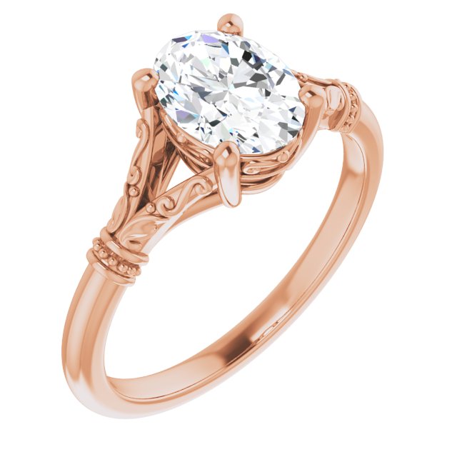 1.25ct Oval Moissanite Vintage Ring