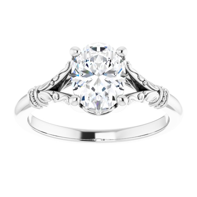 1.25ct Oval Moissanite Vintage Ring