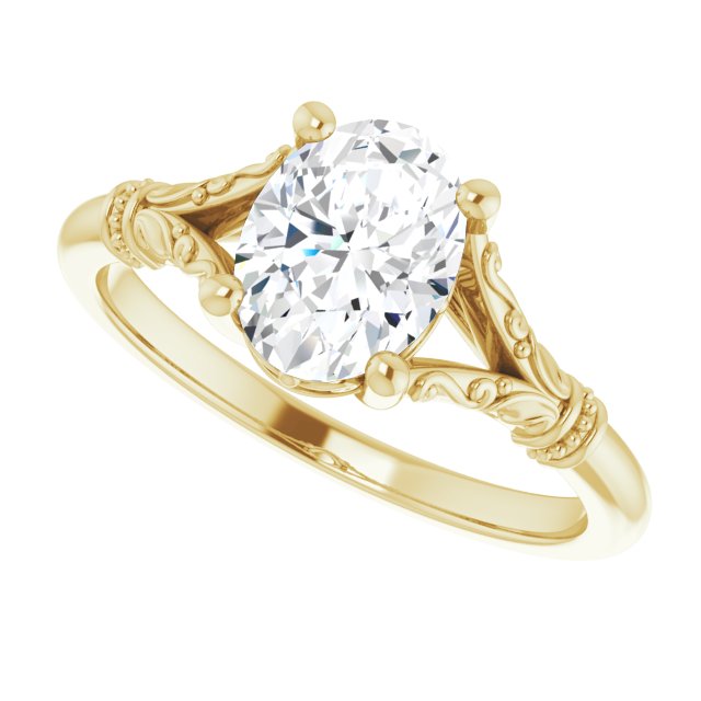 1.25ct Oval Moissanite Vintage Ring