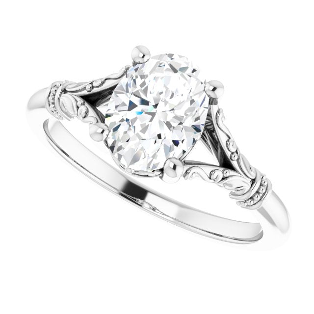 1.25ct Oval Moissanite Vintage Ring