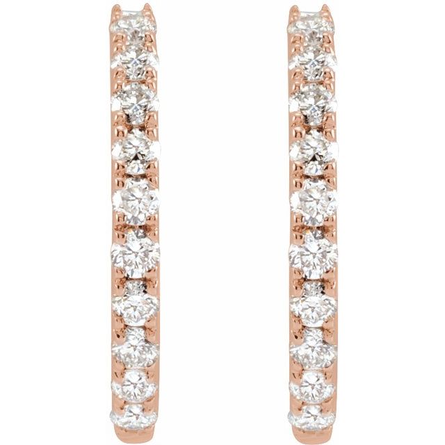 rose gold diamond huggies