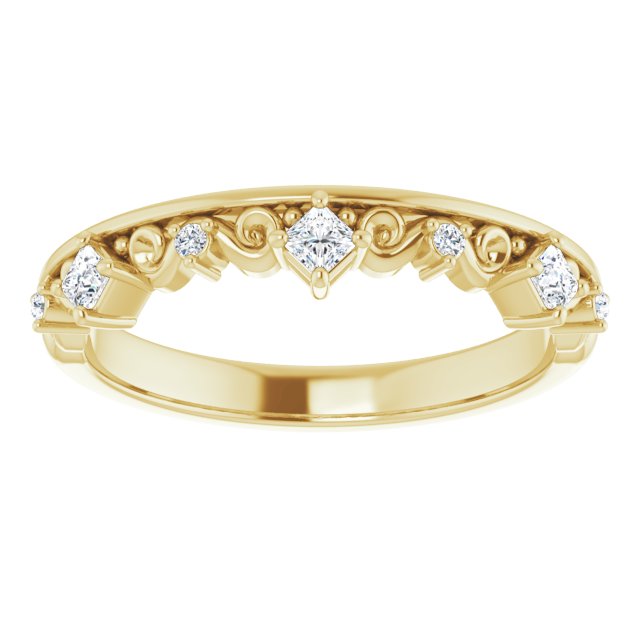 Sculptural Princess Cut Moissanite Anniversary Ring