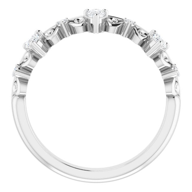 Sculptural Pear Moissanite Anniversary Ring