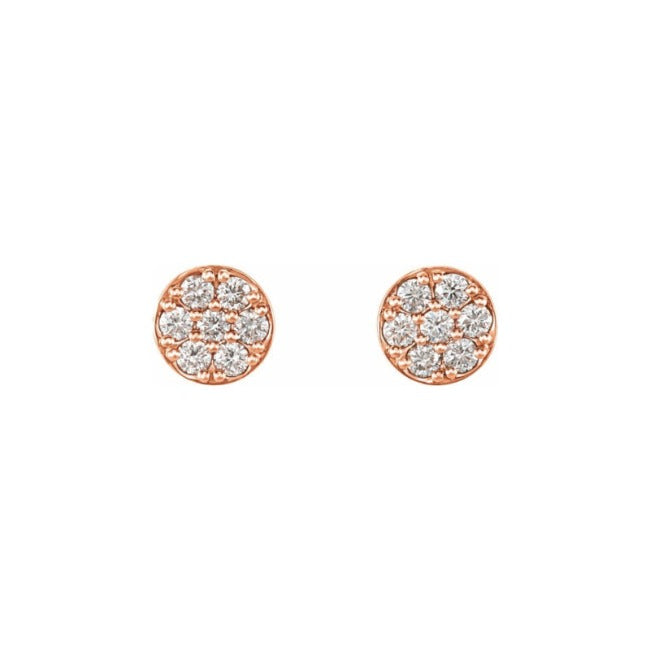 rose gold LG Diamond pave studs