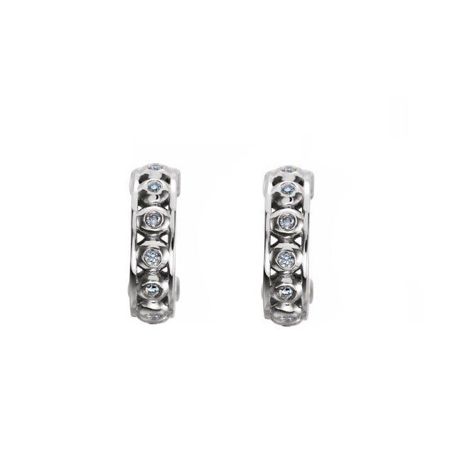 white gold bezel set LG Diamond earrings