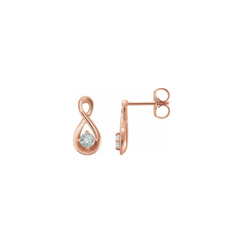 rose gold infinity drop studs