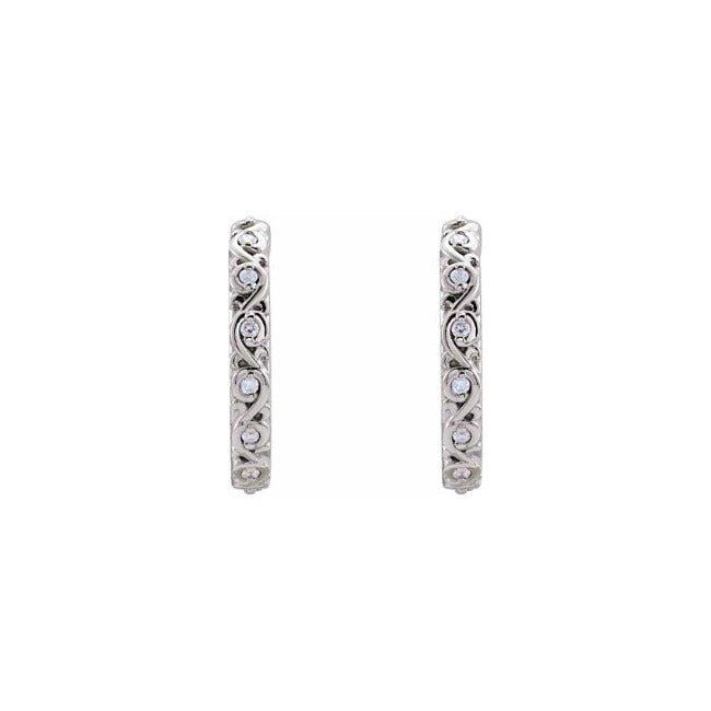 white gold LG diamond 3/4 hoops-1