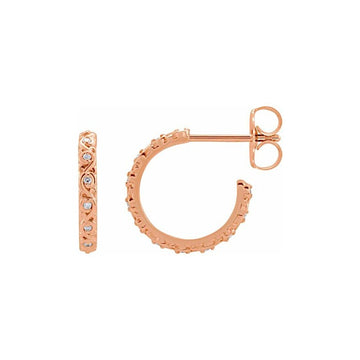 rose gold sculptural 3/4 hoops