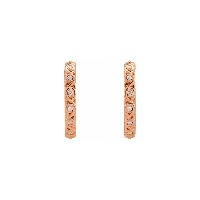 rose gold sculptural 3/4 hoops-1