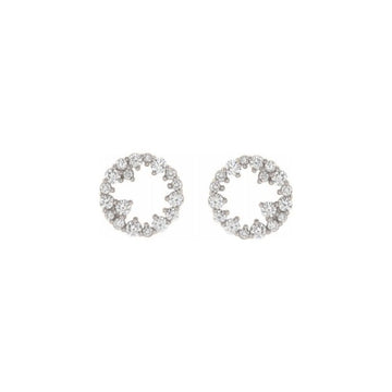 14k Gold LG Diamond Scatter Circle Earrings