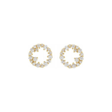 14k Gold LG Diamond Scatter Circle Earrings-4