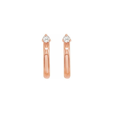 petite rose gold LG Diamond hoops