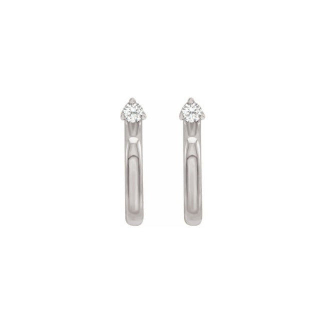 petite white gold LG Diamond hoops