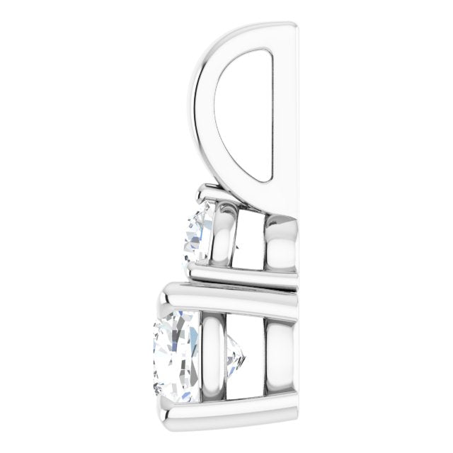 Cushion and Round Brilliant Moissanite Pendant