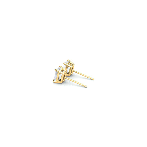 yellow gold emerald shape moissanite studs_1