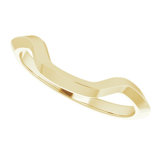 1.9mm Fitted Gold Wedding Band For An Emerald Shape 8 x 6mm Moissanite Ring