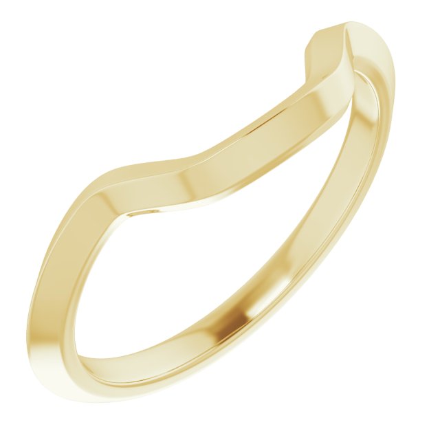 1.9mm Fitted Gold Wedding Band For An Emerald Shape 8 x 6mm Moissanite Ring