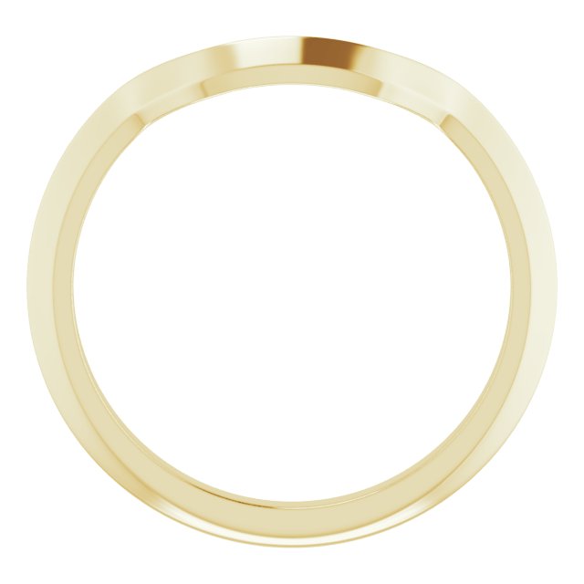 1.9mm Fitted Gold Wedding Band For An Emerald Shape 8 x 6mm Moissanite Ring