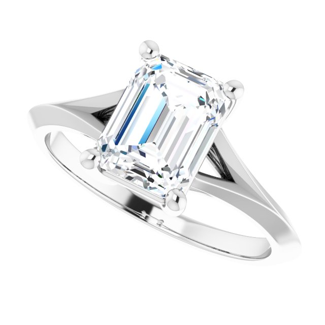 1.75ct Emerald Moissanite Solitaire Ring