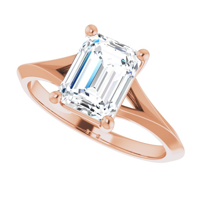 1.75ct Emerald Moissanite Solitaire Ring